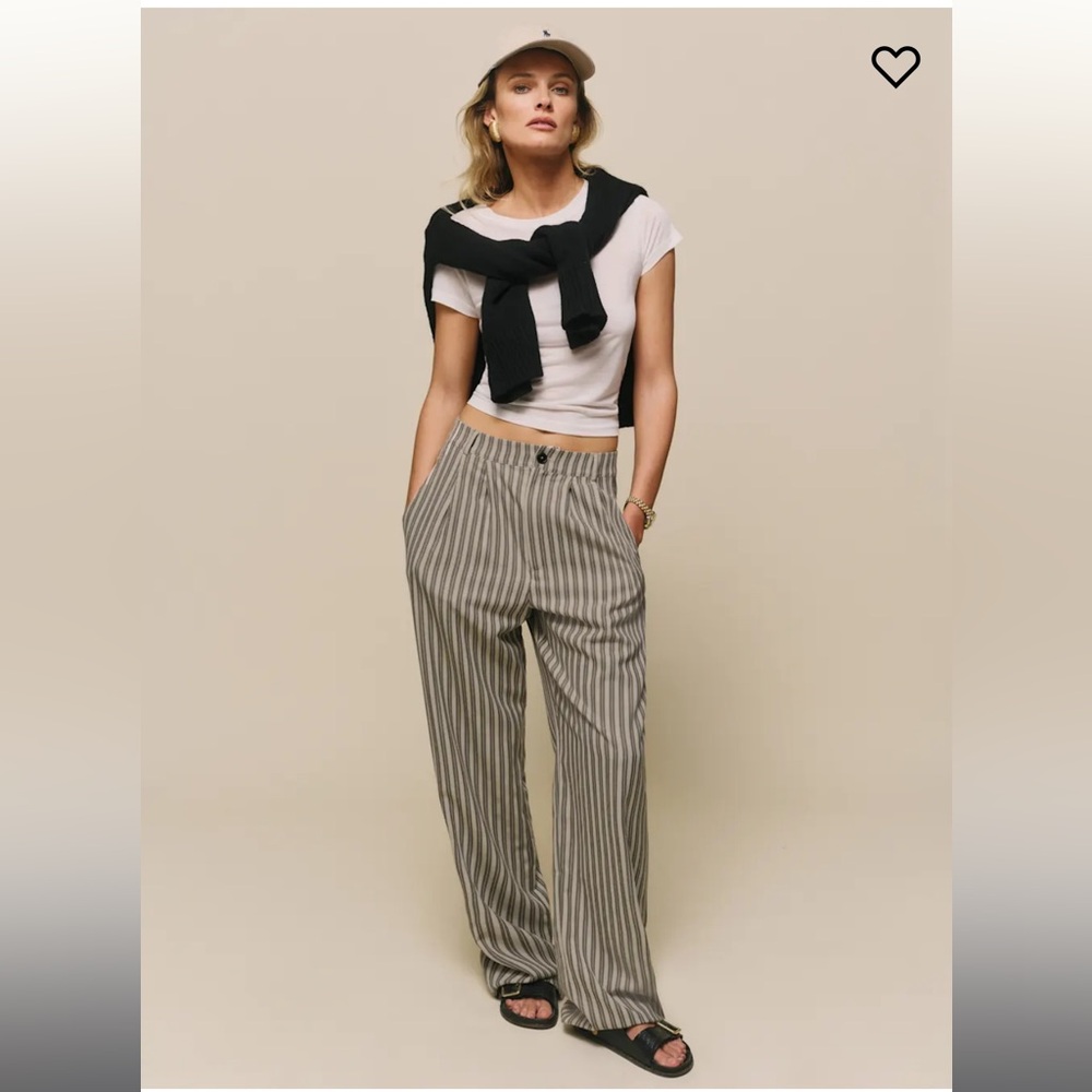 Reformation Mason pant in slate stripe